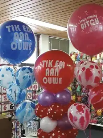 Aanbieding helium trossen en folie cijfer ballonnen