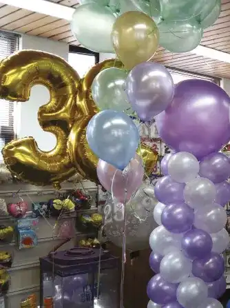 Aanbieding helium trossen en folie cijfer ballonnen