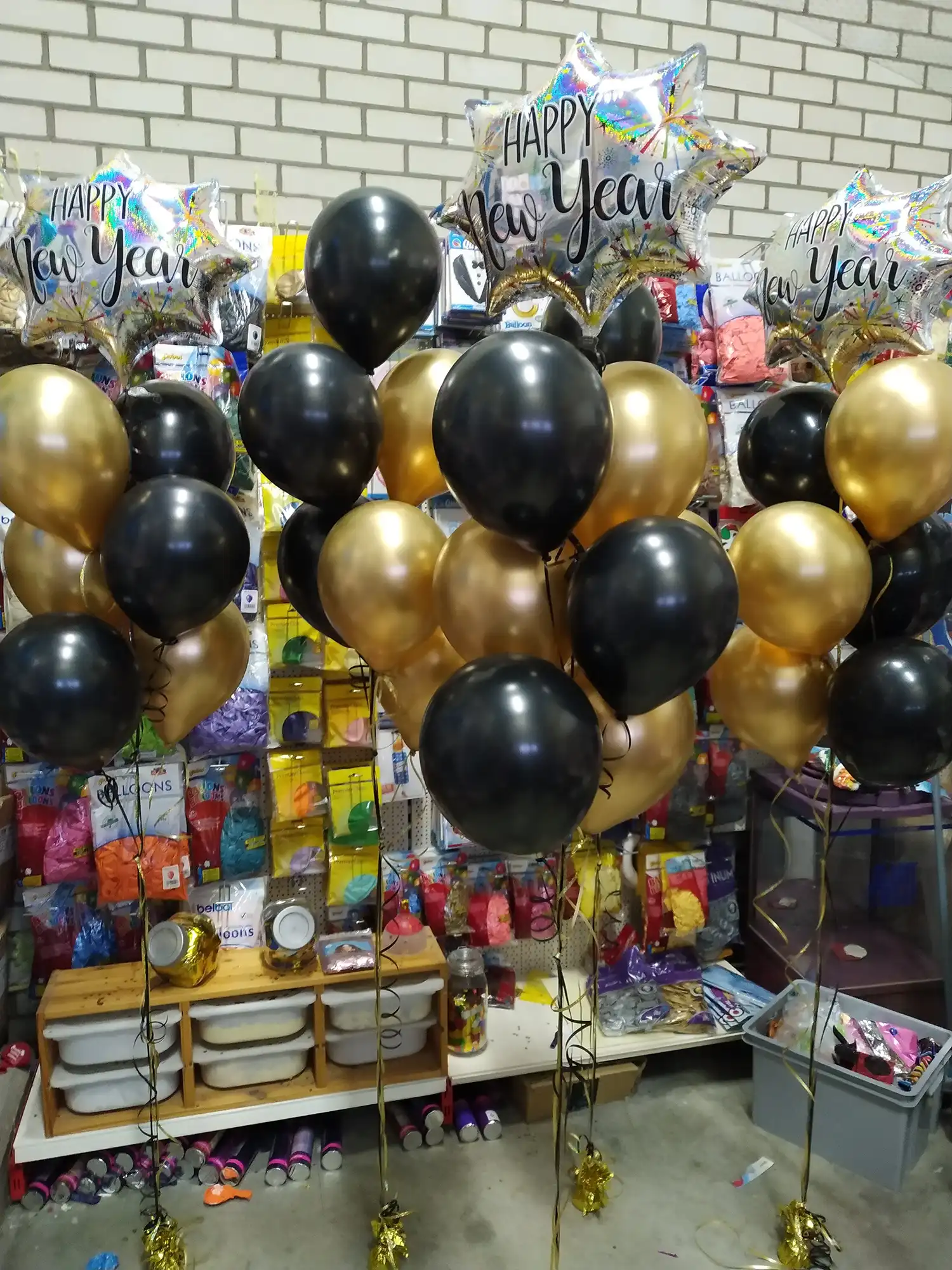 Ballon trossen met happy new year ballon