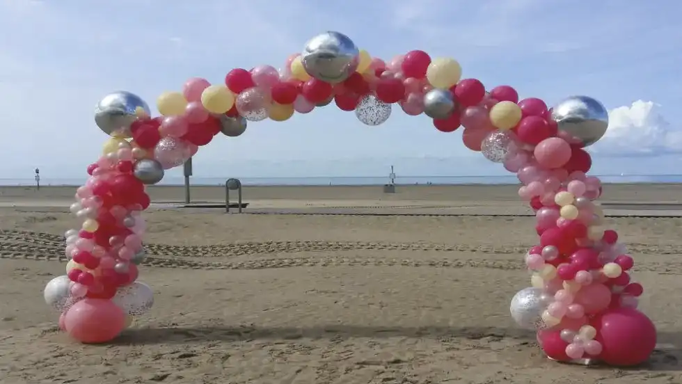 Organische ballonnen boog in diverse kleuren