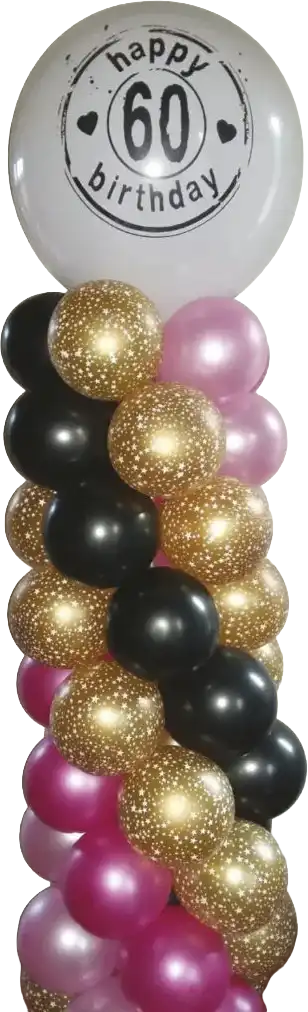 Pilaar met een top ballon in diverse kleuren