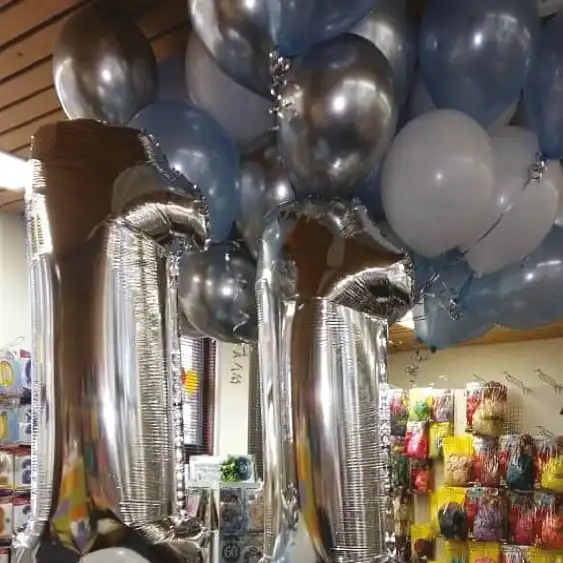 cijfer folie ballonnen in het zilver